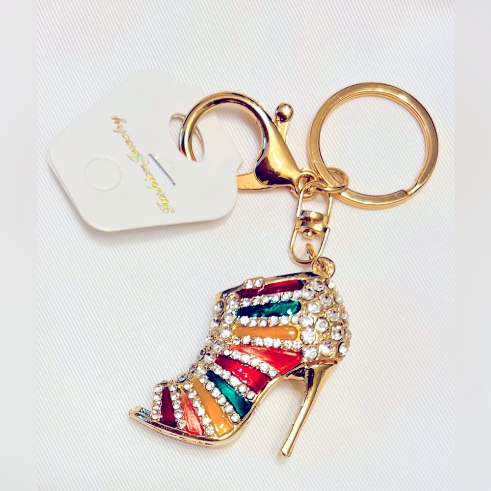 Colorful Rhinestone High Heel Keychain/Bag Charm